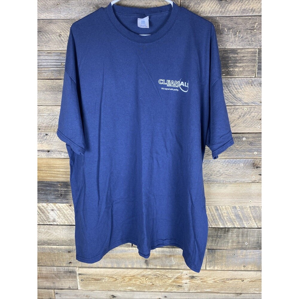Clean All Services Plus Sz 3XL Blue Short Sleeve Unisex Uniform T-Shirt